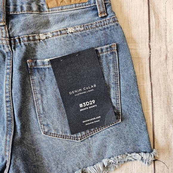 Denim Colab Saltwater & Song Bronte Size 25 Denim Cut Off Jean Shorts. New Tag - Picture 3 of 8